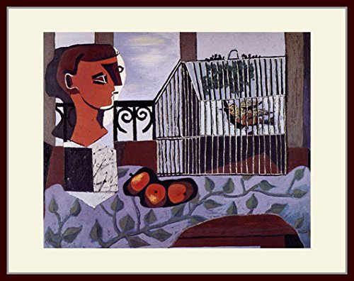 ピカソ 「鳥籠」 レプリカ 額サイズ約470×400mm パブロ・ピカソ 鳥かご